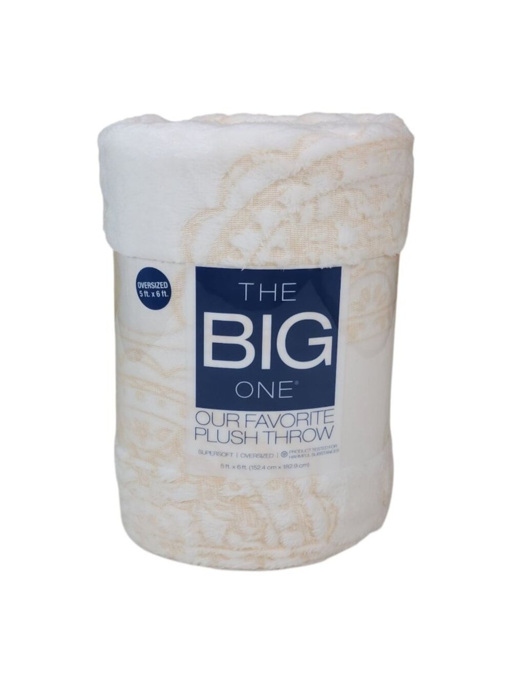 The Big One Plush Throw Blanket 5 x 6 Oversized Faux Fur Polyester Lace Print